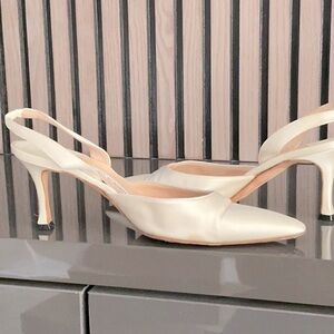 Vintage satin Manolo Blahnik slingbacks